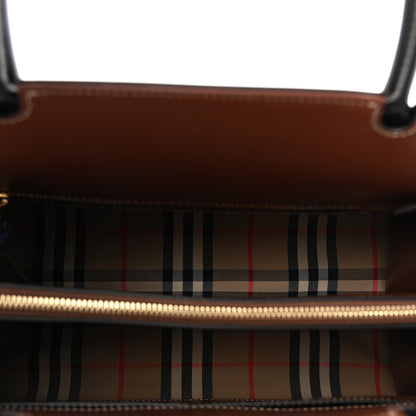 Burberry Calfskin Vintage Check Small Two Handle Title Bag Black 5 of 9
