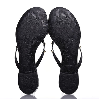 Valentino Garavani PVC Jelly Rockstud Bow Thong Sandals 40 Black 6 of 10