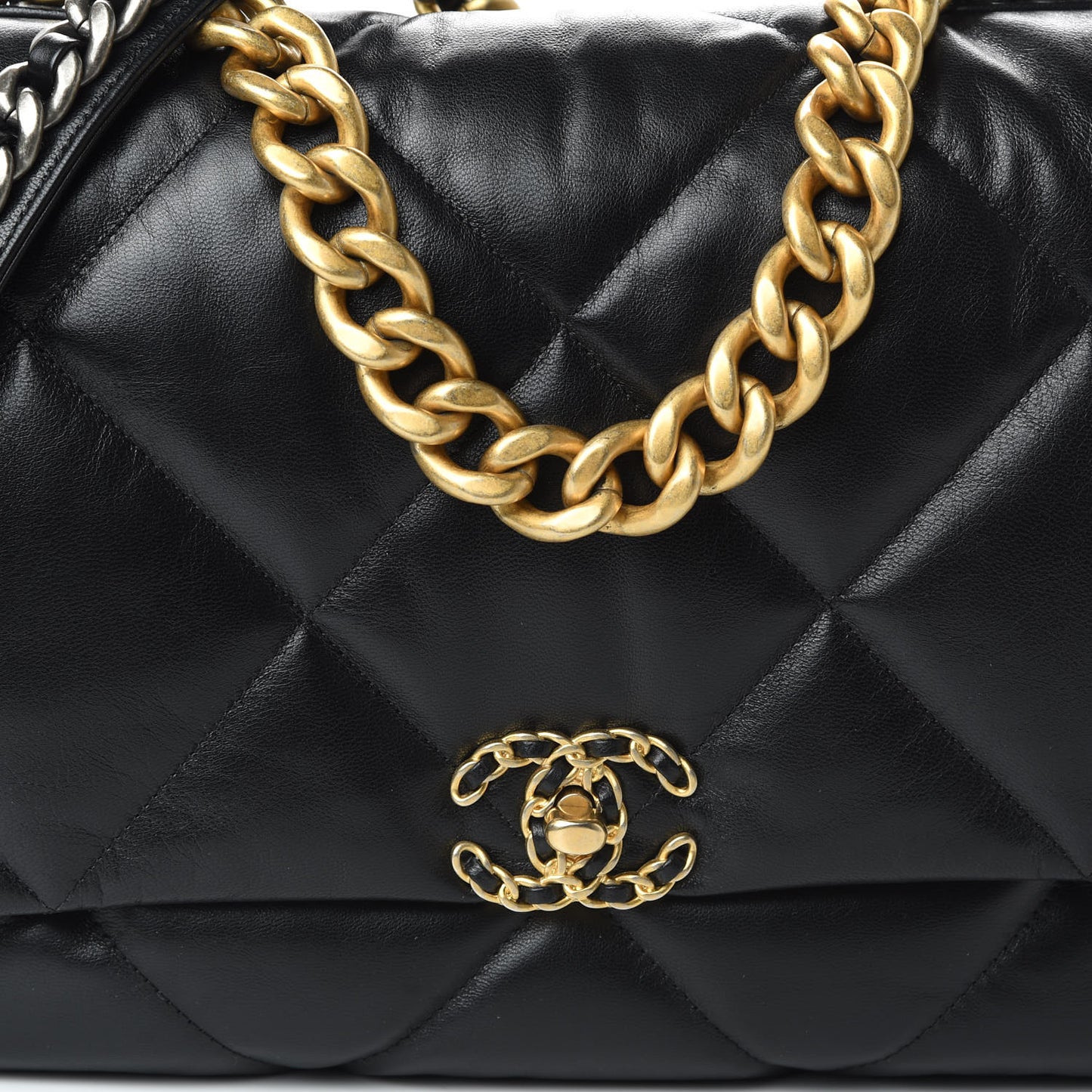 Goatskin Quilted Maxi 19 Flap Black