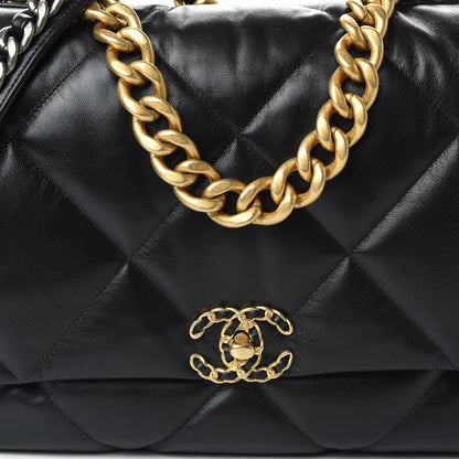 Chanel Goatskin Quilted Maxi 19 Flap Black 10 of 11