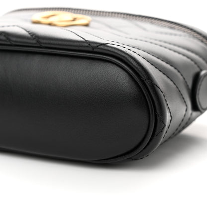 Gucci Calfskin Matelasse Small GG Marmont Vanity Cosmetic Case Black 9 of 10