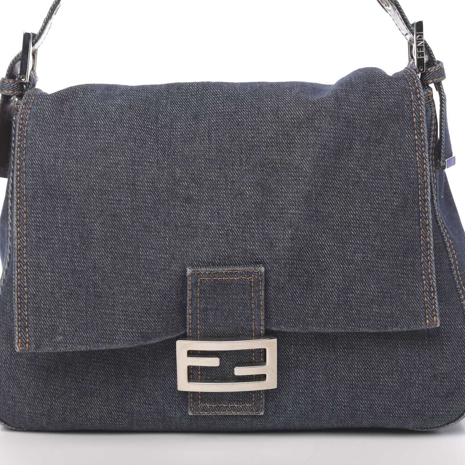 Fendi Denim Mama Baguette Blue 9 of 9