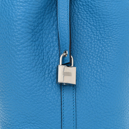 Hermes Taurillon Clemence Picotin Lock 18 PM Bleu Frida 8 of 11