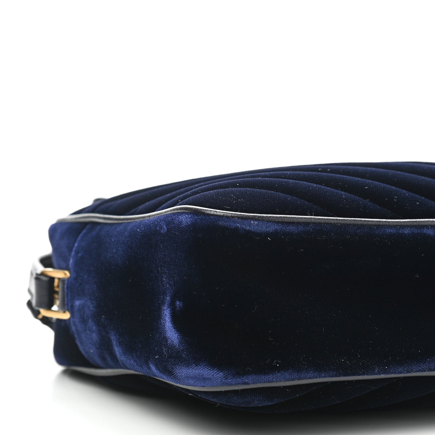 Velvet Matelasse Monogram Lou Camera Bag Navy