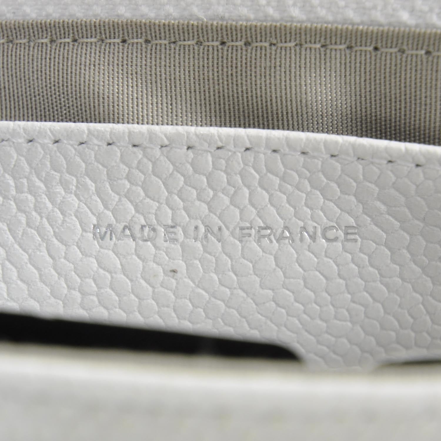 Chanel Caviar Half Moon Wallet On Chain Bag WOC White 8 of 11