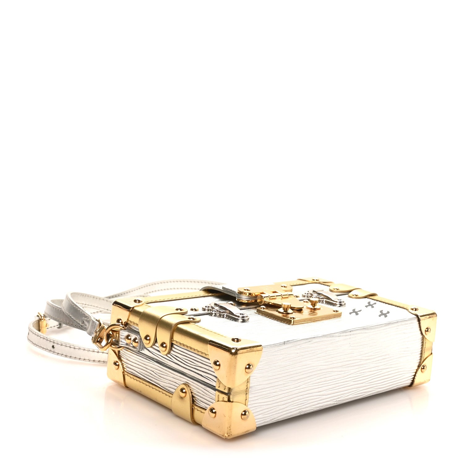 Louis Vuitton Metallic Epi Petite Malle Silver 4 of 9