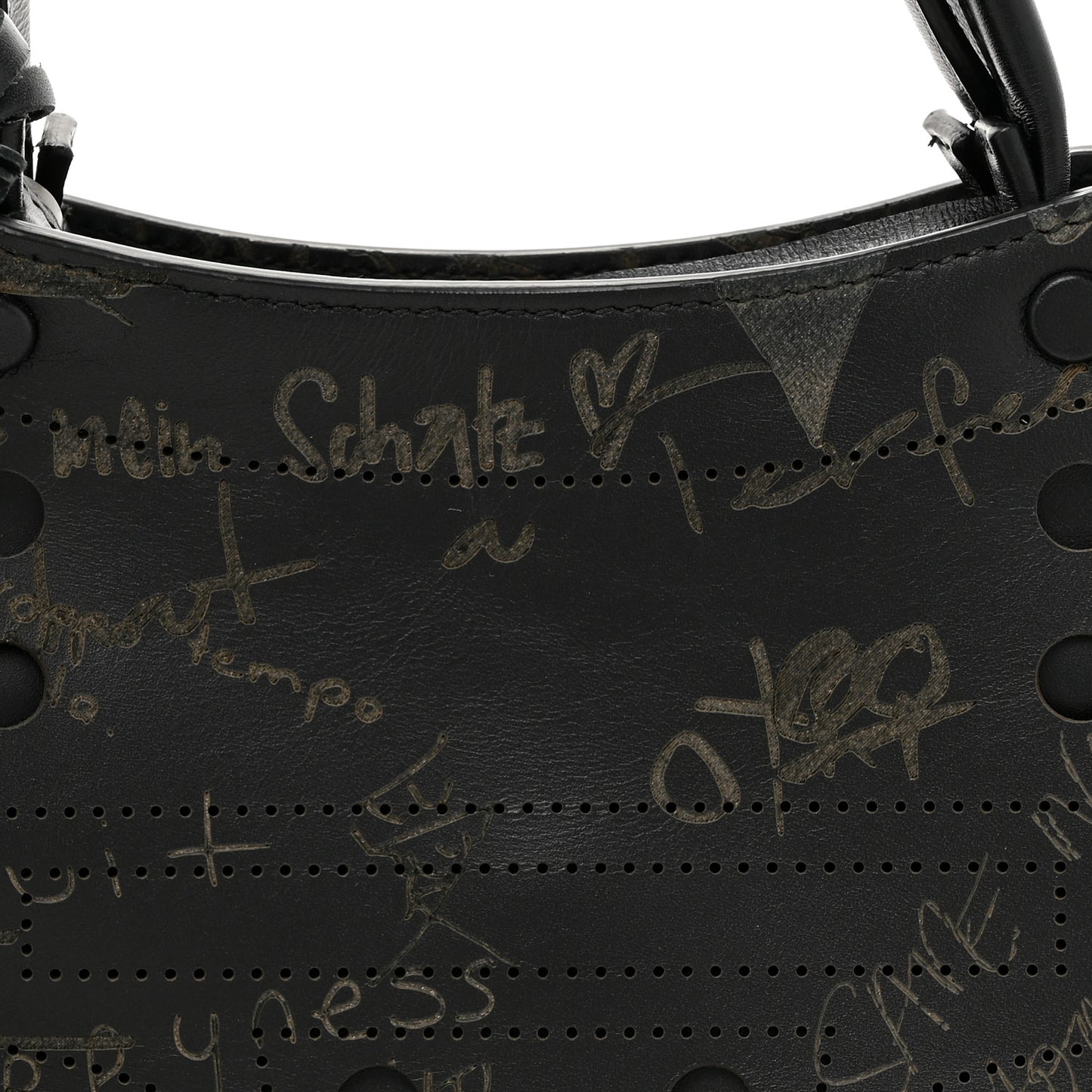 Calfskin Love Perforated Blackout Hardware S City Black