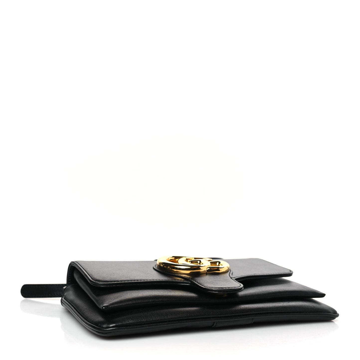 Vitello Palmellato Lux Small Arli Flap Shoulder Bag Black
