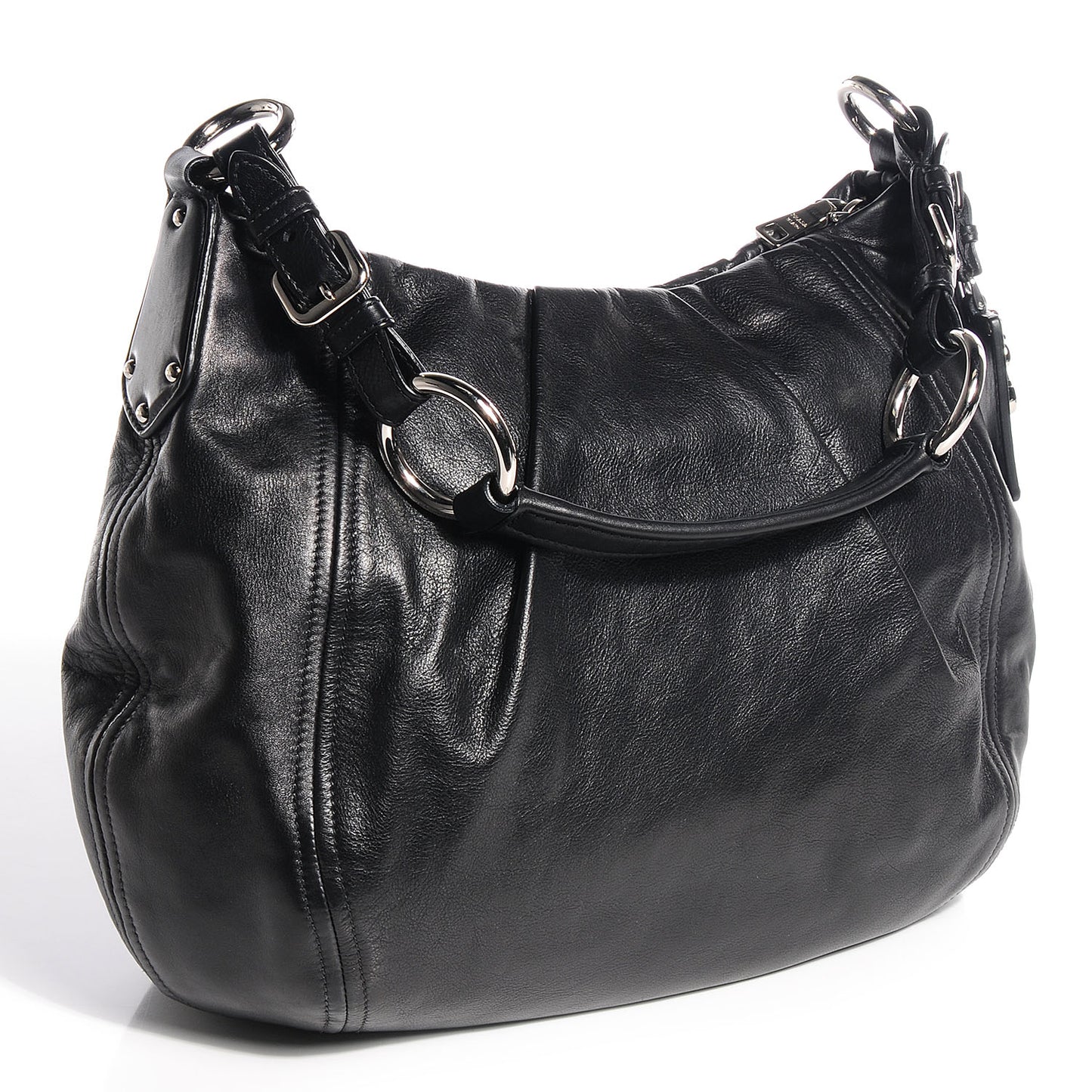 Soft Calf Pleated Hobo Nero Black