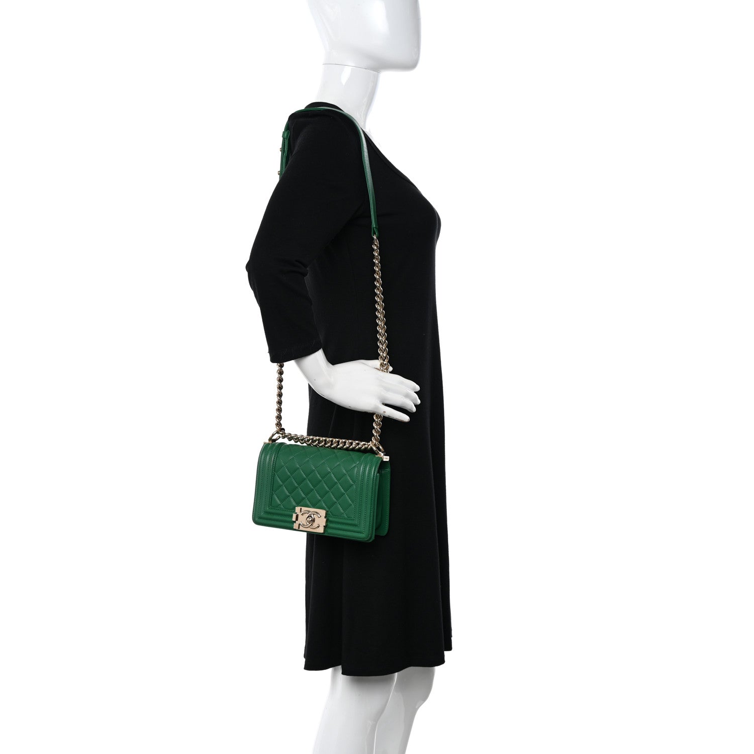 Chanel Lambskin Quilted Small Boy Flap Green 2 of 14