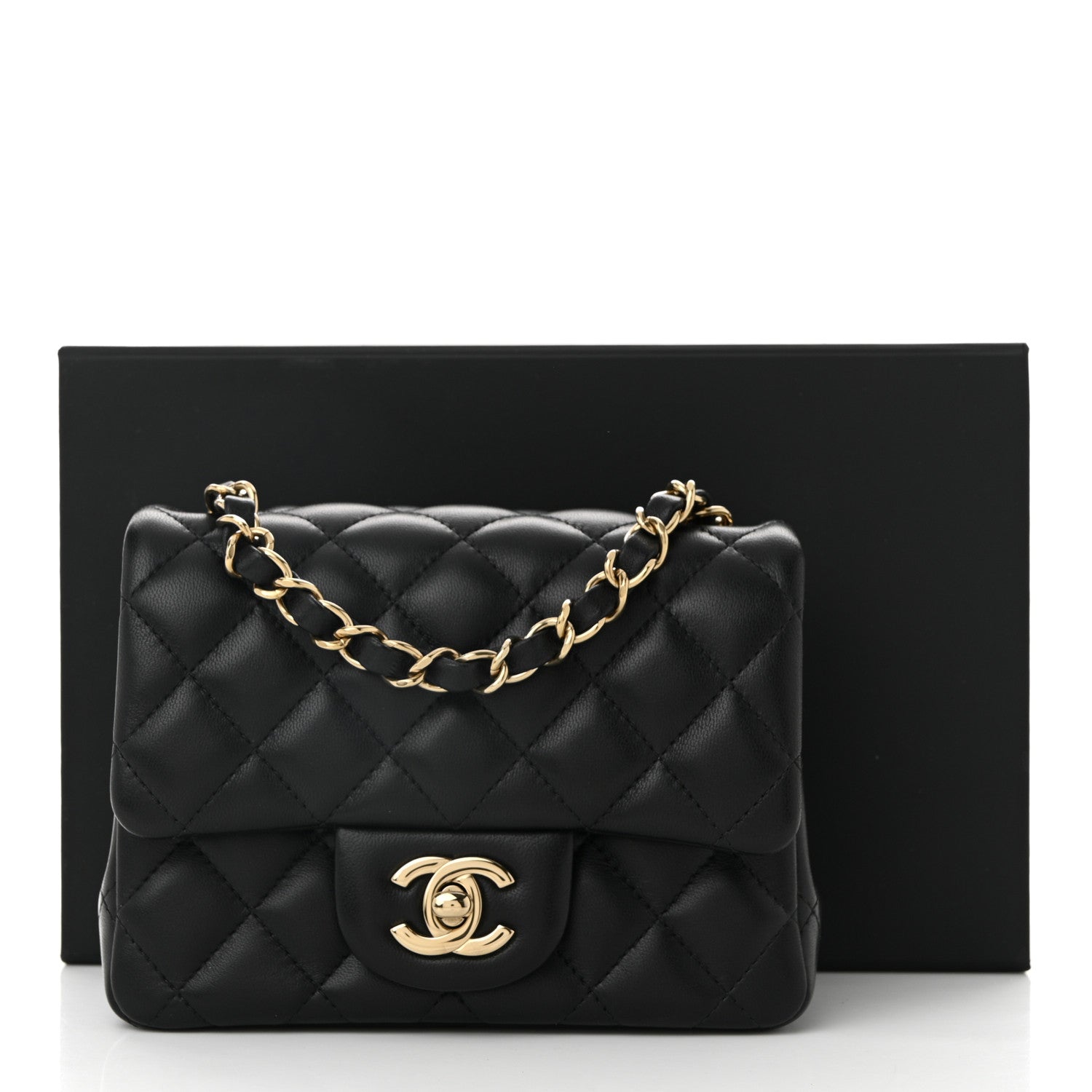 Chanel Lambskin Quilted Mini Square Flap Black 11 of 11