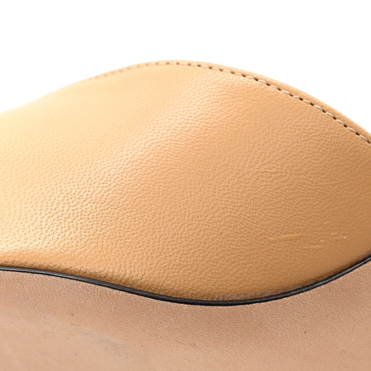 Goatskin Grosgrain Cap Toe CC Slingback Pumps 41 Beige Black