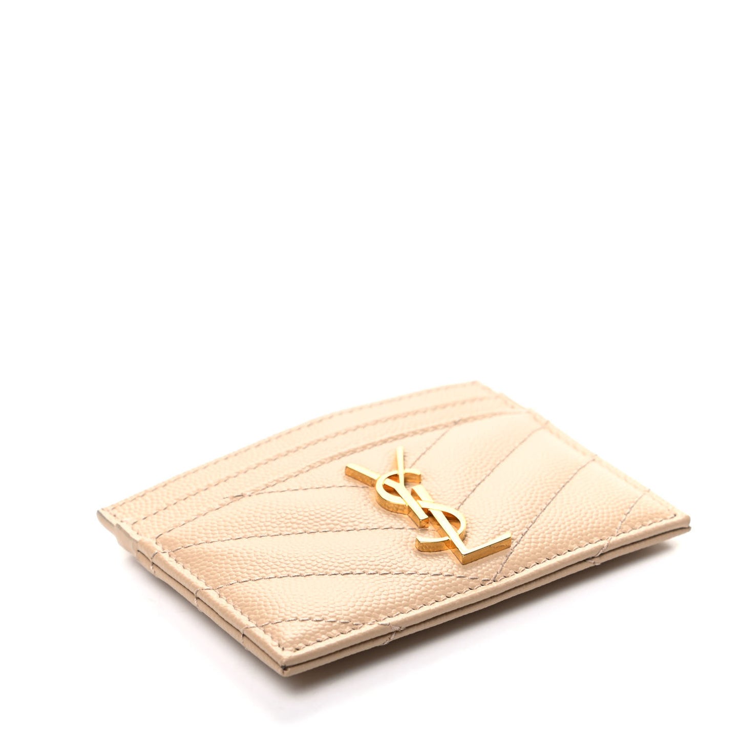 Grain De Poudre Matelasse Chevron Monogram Credit Card Case Cork