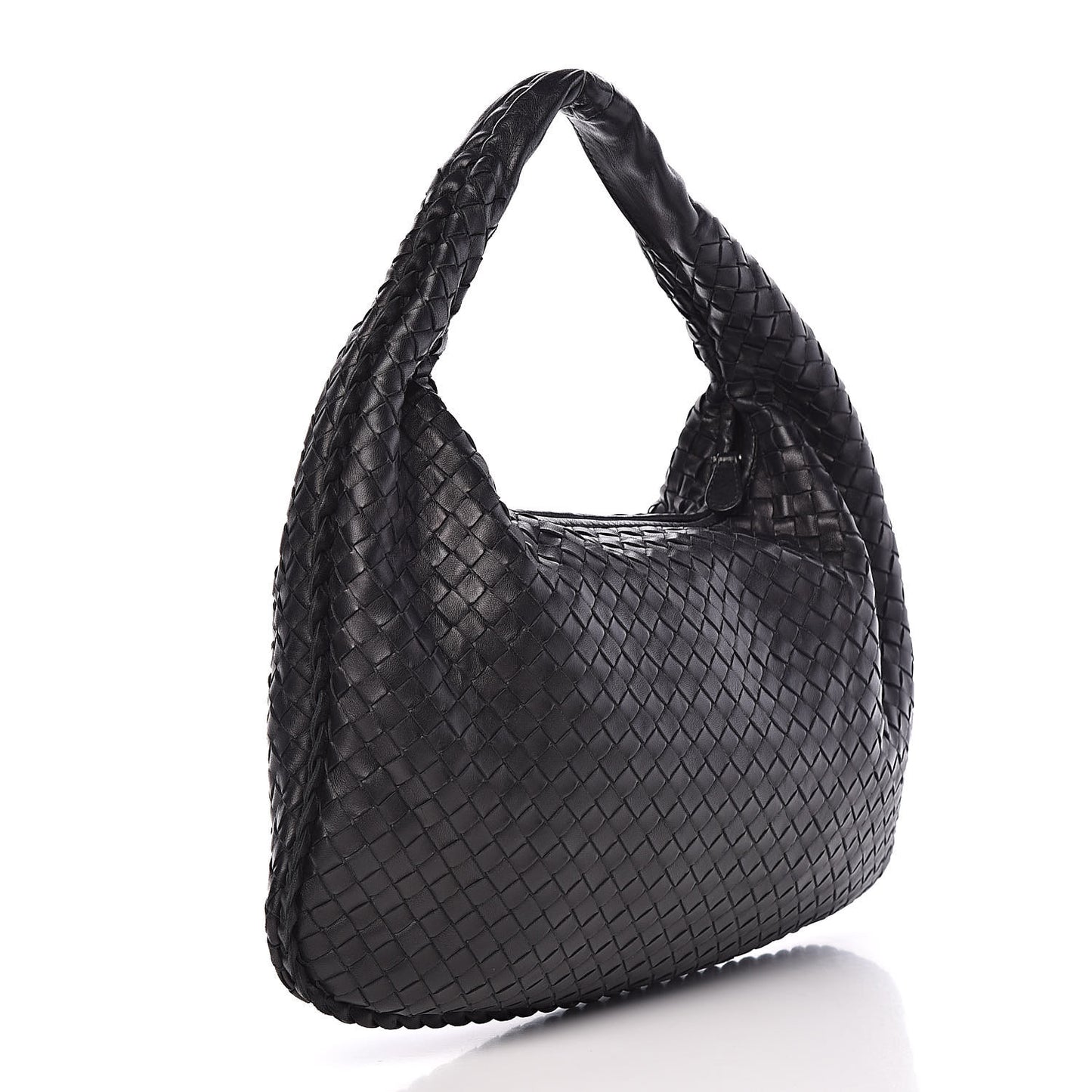 Nappa Intrecciato Medium Veneta Hobo Black
