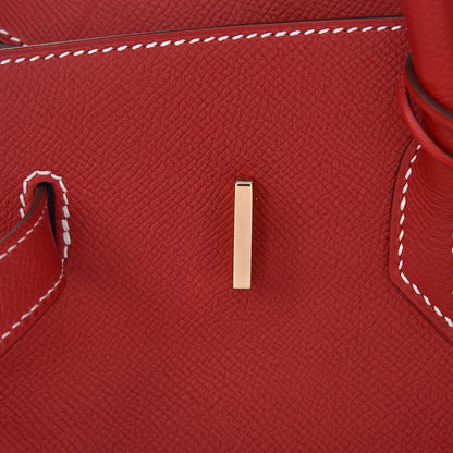 Hermes Epsom Candy Birkin 35 Rouge Casaque Bleu Thalassa 26 of 35