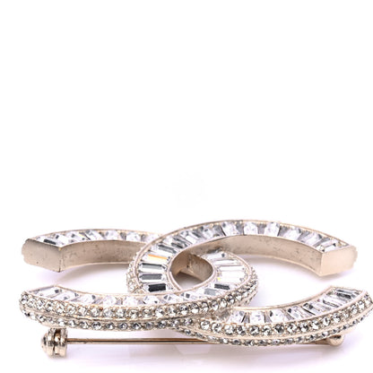 Chanel Baguette Crystal CC Brooch Gold 3 of 5