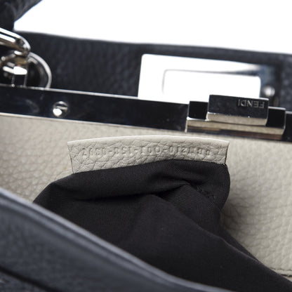 Fendi Cuoio Romano Selleria Bi-Color Large Peekaboo Iconic Satchel Asfalto Latte 10 of 13
