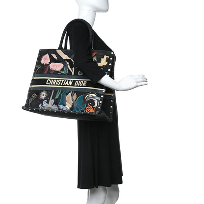 Christian Dior Suede Large Sea Book Tote Black 2 of 13