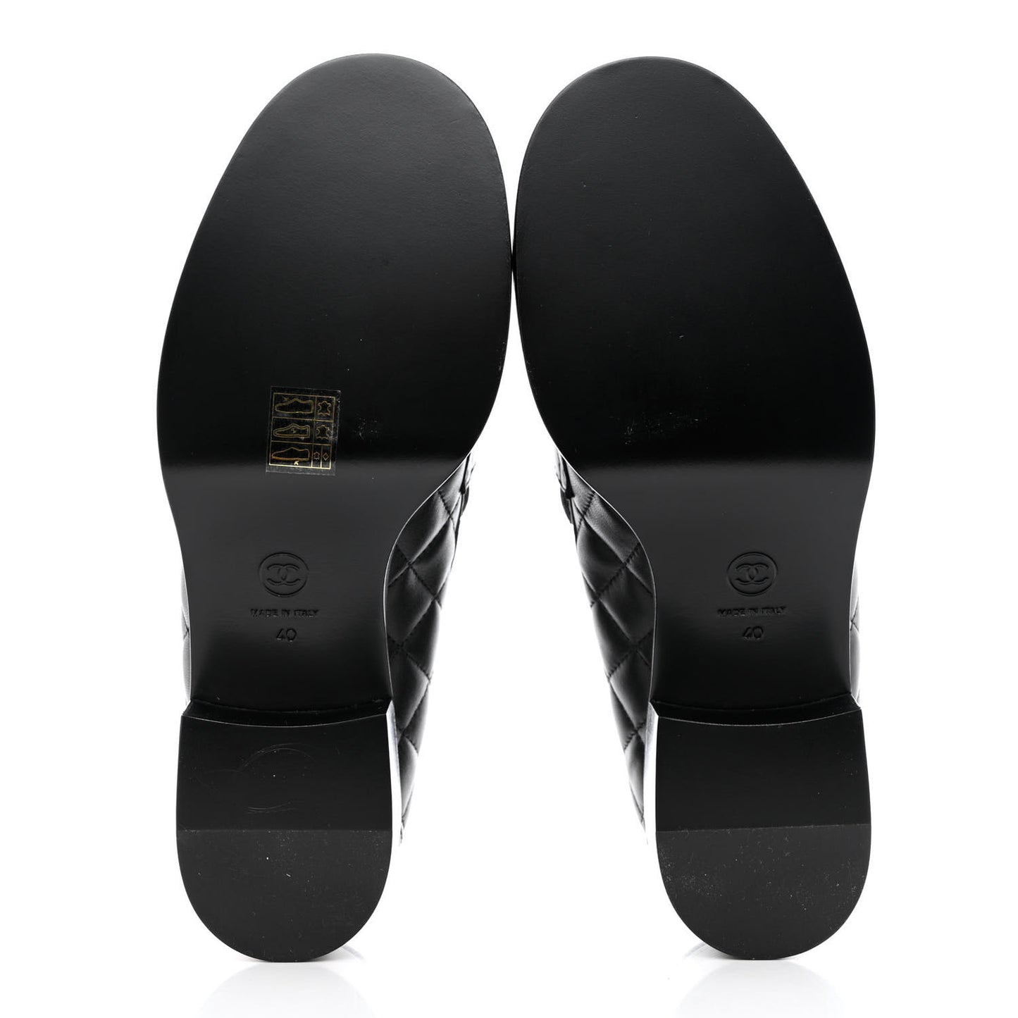 Lambskin Quilted CC Heart Loafers 40 Black