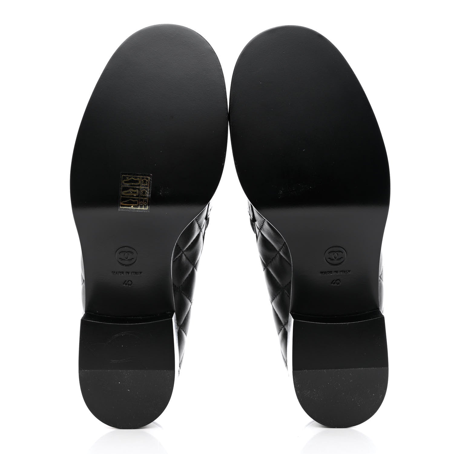 Chanel Lambskin Quilted CC Heart Loafers 40 Black 5 of 8