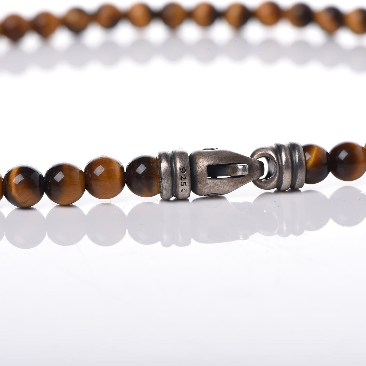 Sterling Silver Tigers Eye 5mm Spiritual Beads Necklace