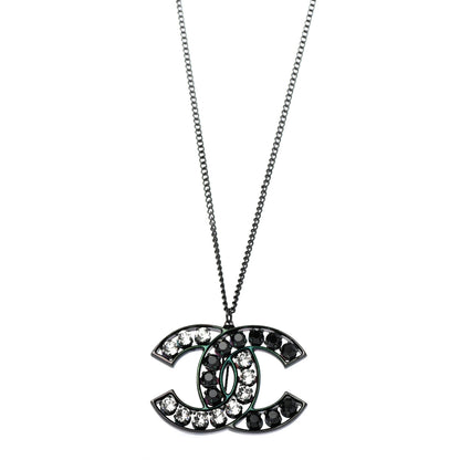 Chanel Ruthenium Crystal CC Necklace Black 1 of 4