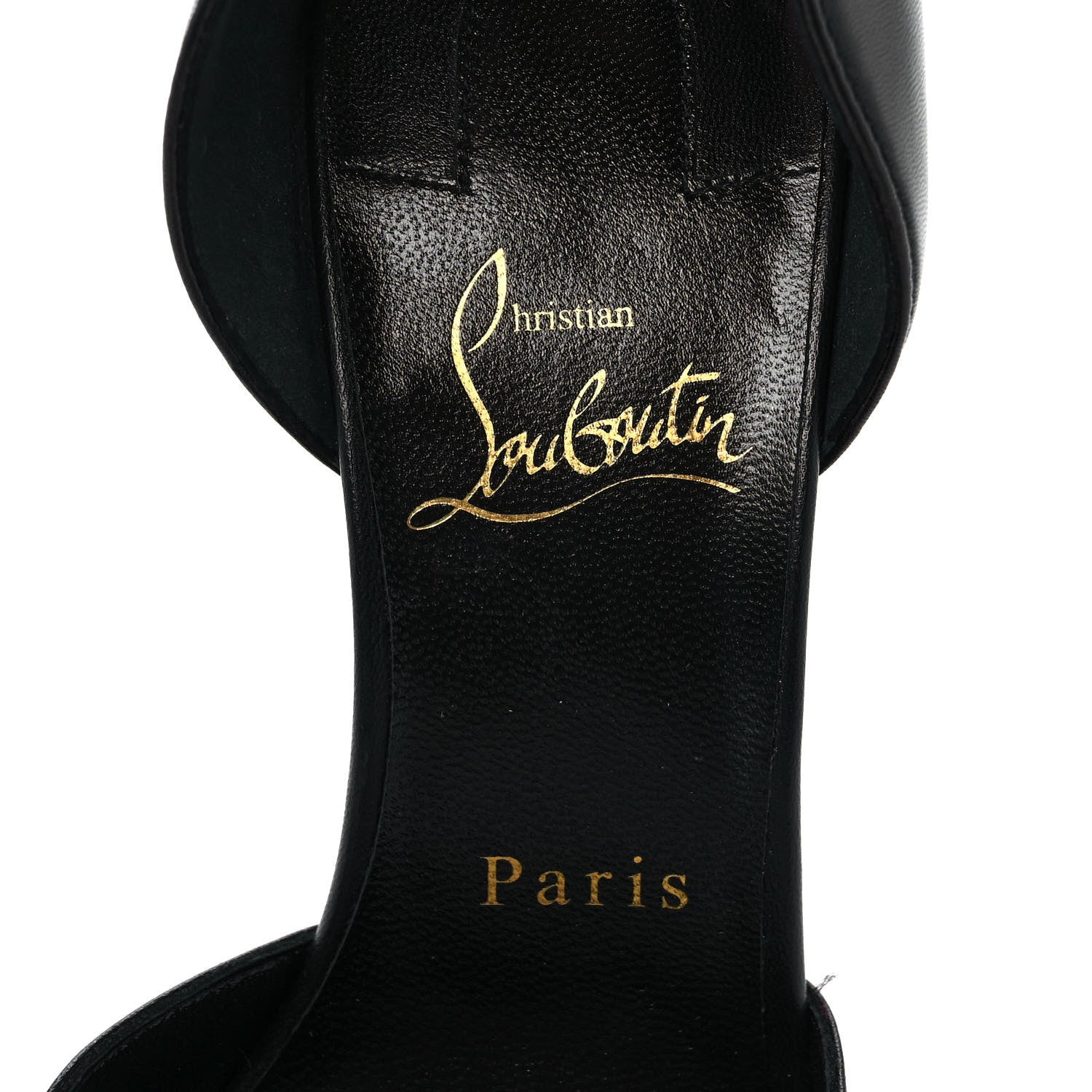Christian Louboutin Kid Gourmi Pump 100 38.5 Black Gold 7 of 8