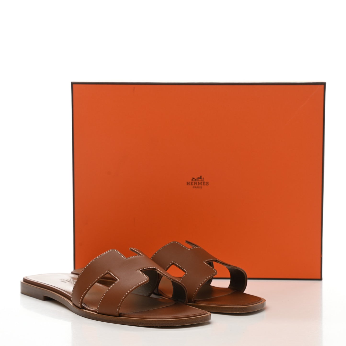 Box Calfskin Oran Sandals 39.5 Gold