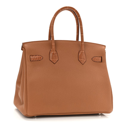 Hermes Togo Matte Alligator Birkin Touch 30 Gold 3 of 11