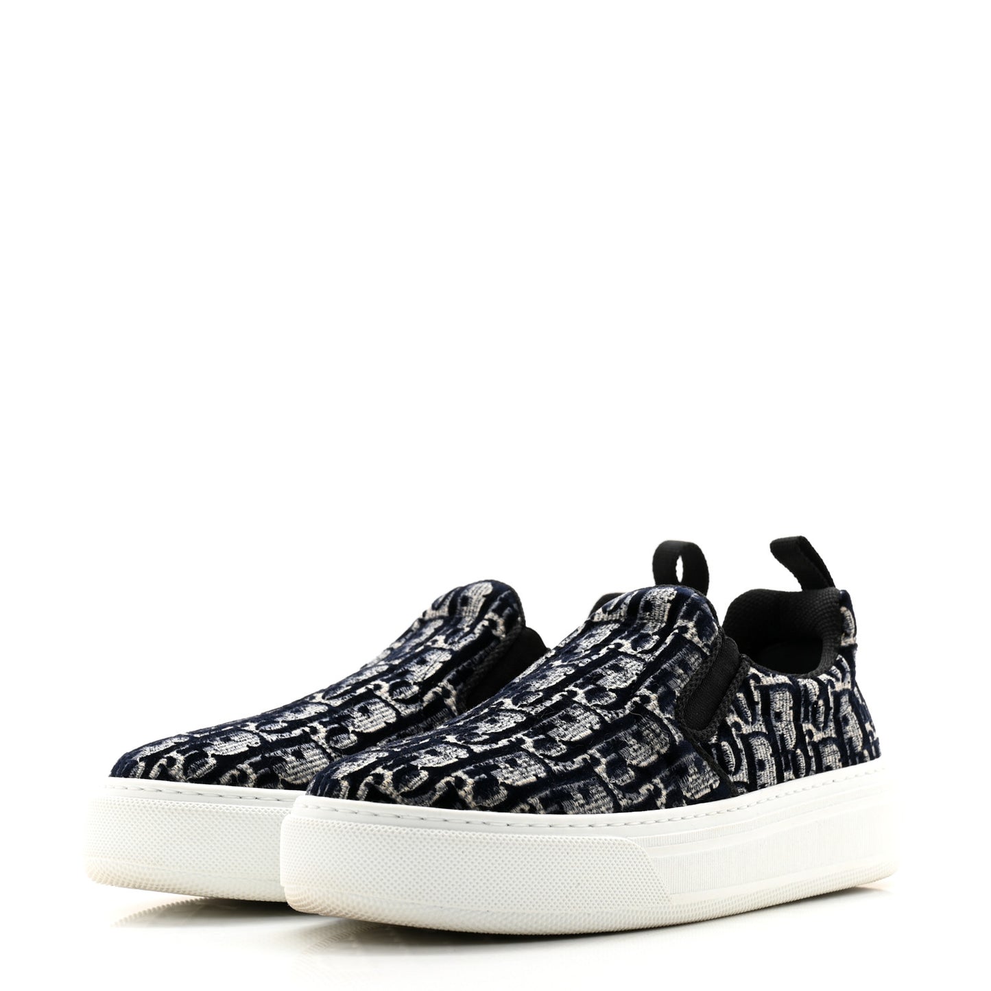 Velvet Oblique Womens Solar Slip On Sneakers 36 Deep Blue