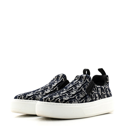Christian Dior Velvet Oblique Womens Solar Slip On Sneakers 36 Deep Blue 3 of 9