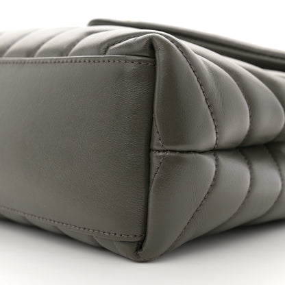 Saint Laurent Calfskin Y Quilted Monogram Small Loulou Chain Satchel Olive 10 of 14