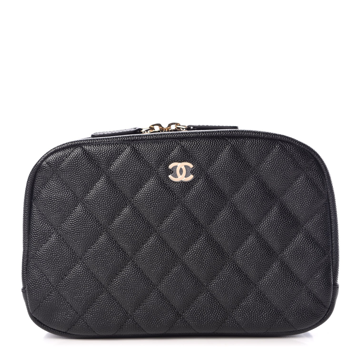 Chanel Caviar Quilted Curvy Pouch Cosmetic Case Black 1 of 9