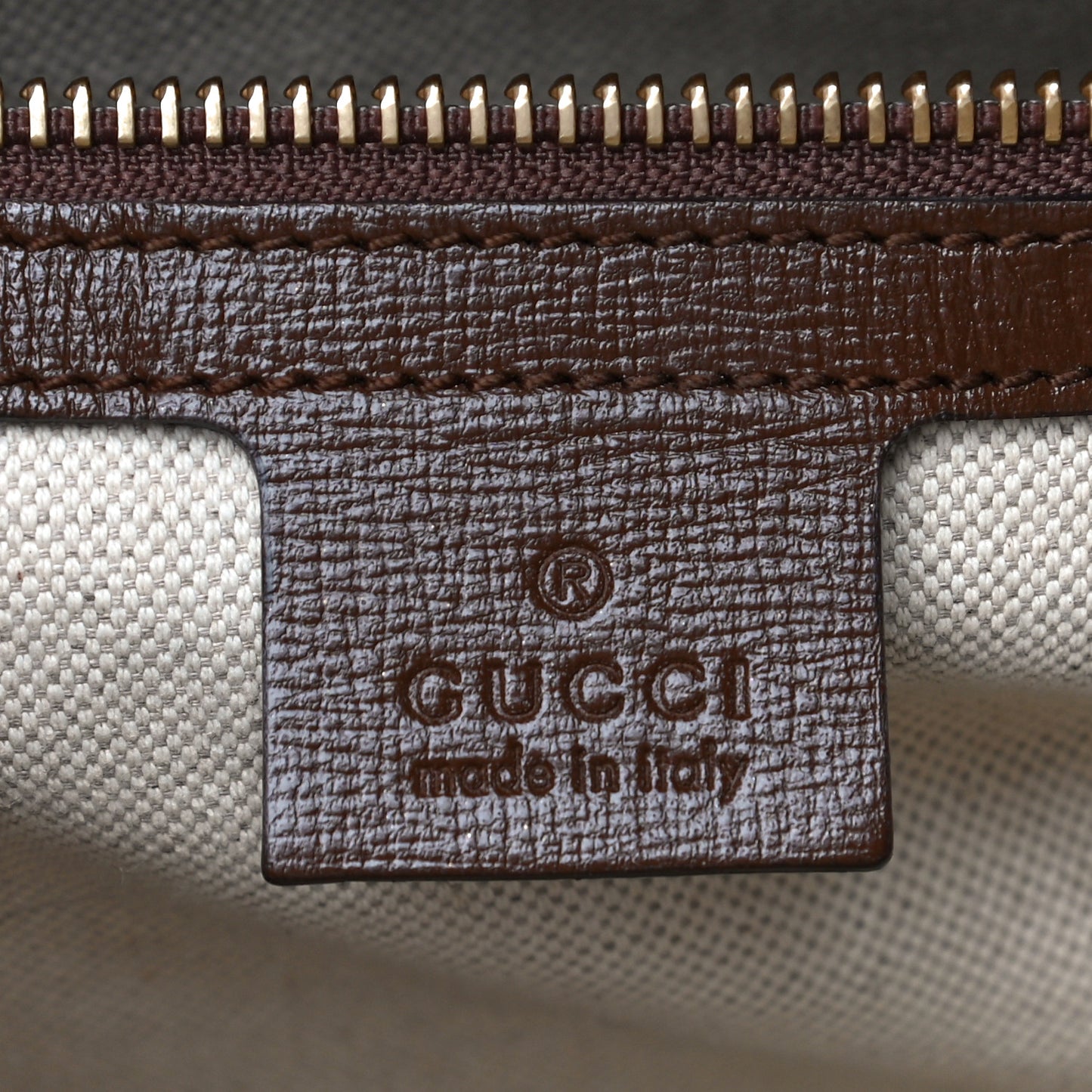 GG Supreme Monogram Azalea Calfskin Small Horsebit 1955 Top Handle Bag Beige Ebony Brown Sugar