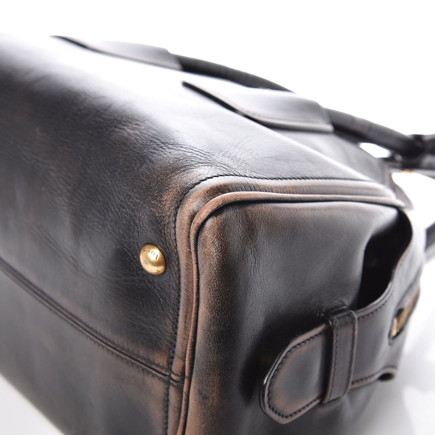 Vitello Vintage Bowling Bag Black