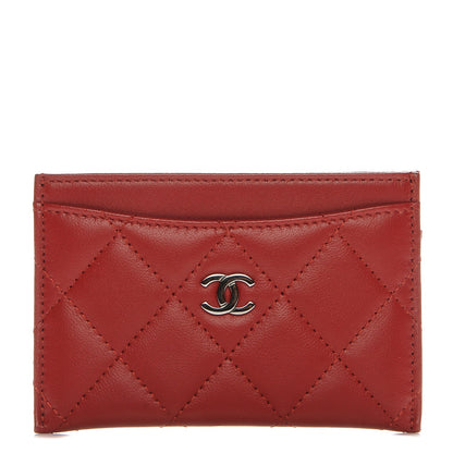 Chanel Lambskin Quilted Card Holder Red 1 of 8