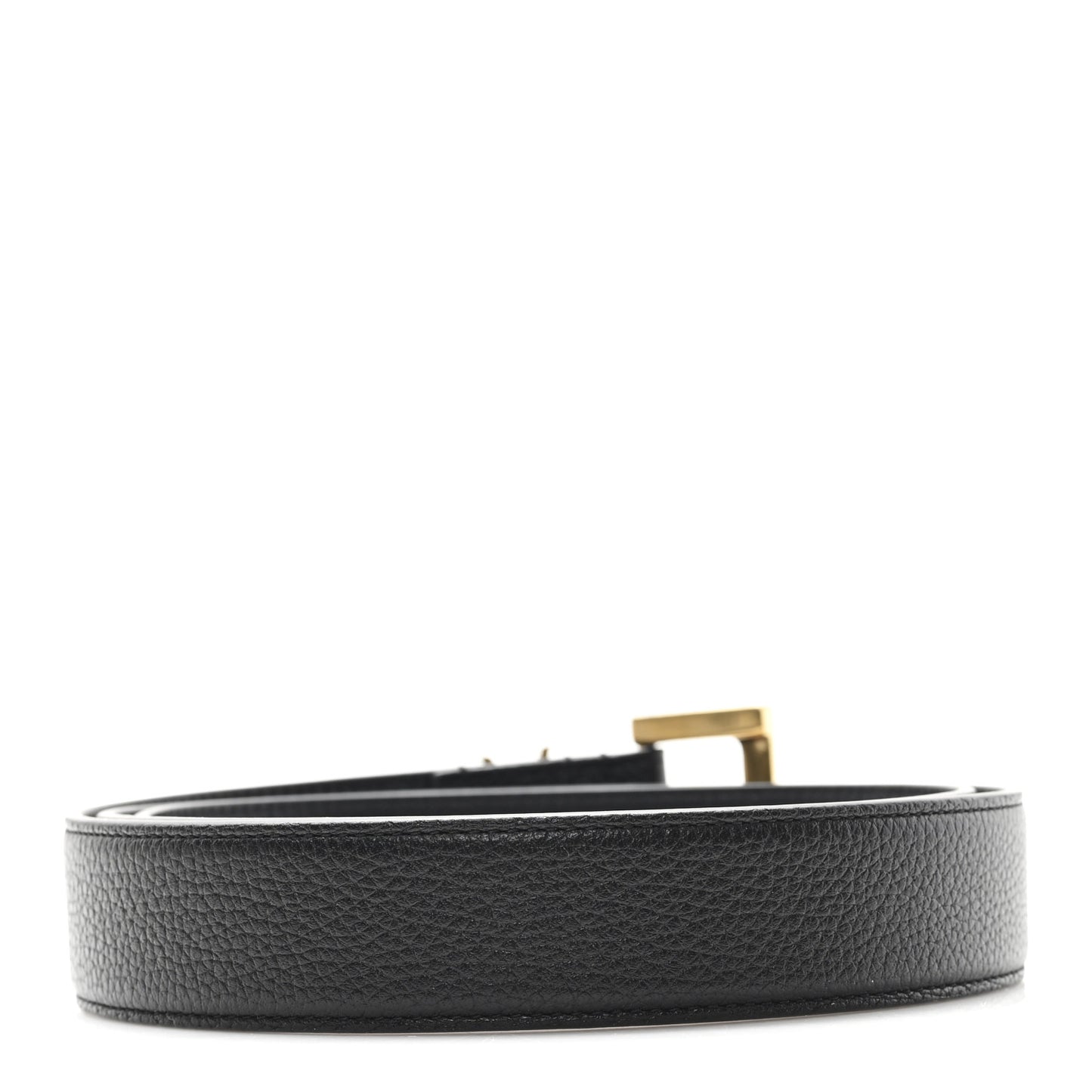 Grained Calfskin Monogram Cassandre Square Buckle Belt 90 36 Black