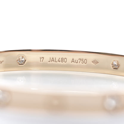 Cartier 18K Pink Gold 4 Diamond LOVE Bracelet 17 5 of 7
