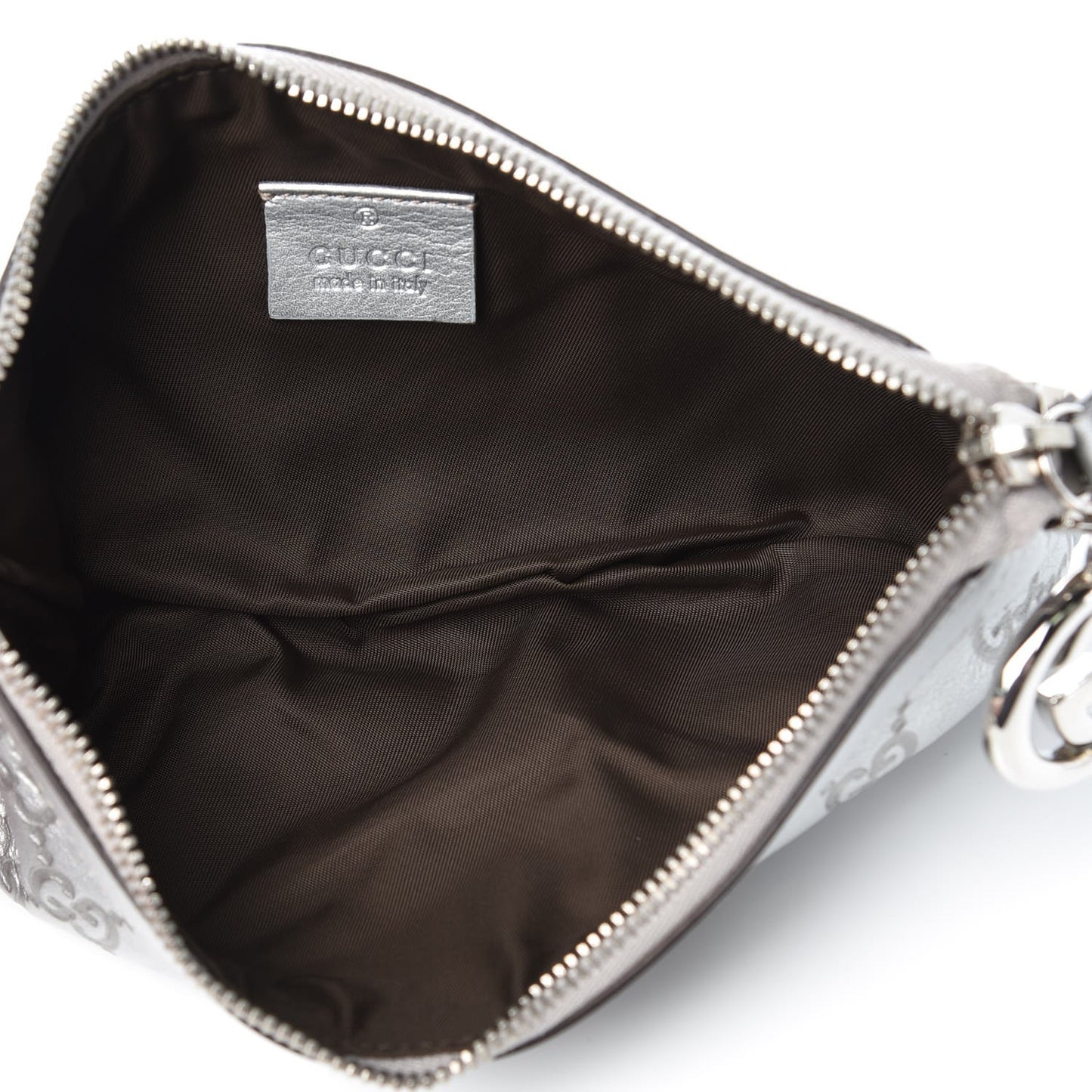 Guccissima New Britt Wristlet Silver