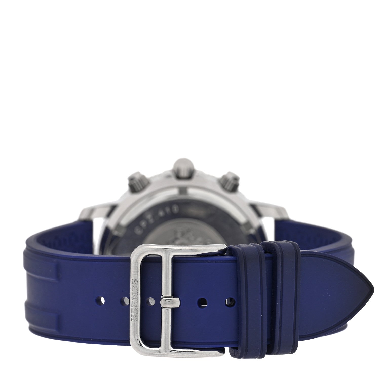Hermes Stainless Steel Rubber 36mm Clipper Chronograph Quartz