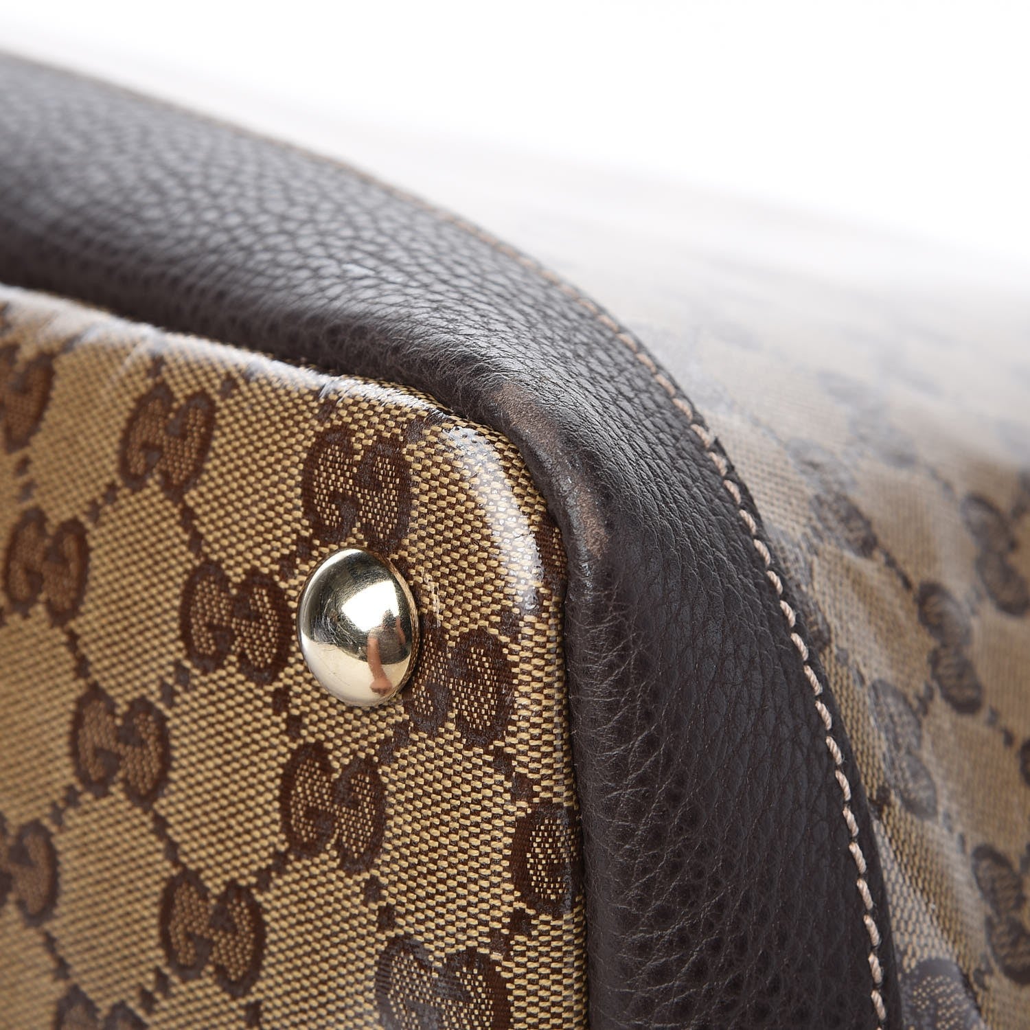 Gucci Crystal Monogram Large Travel Hobo Beige Brown 12 of 13