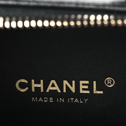 Chanel Goatskin Quilted Small CC Filigree Vanity Case Black 6 of 10
