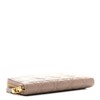 Christian Dior Grained Calfskin Supple Cannage Caro Zip Wallet Taupe 4 of 7