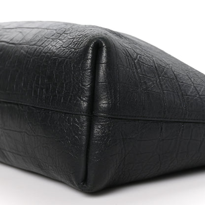Saint Laurent Calfskin Crocodile Embossed Large Shopper Tote Black 11 of 15
