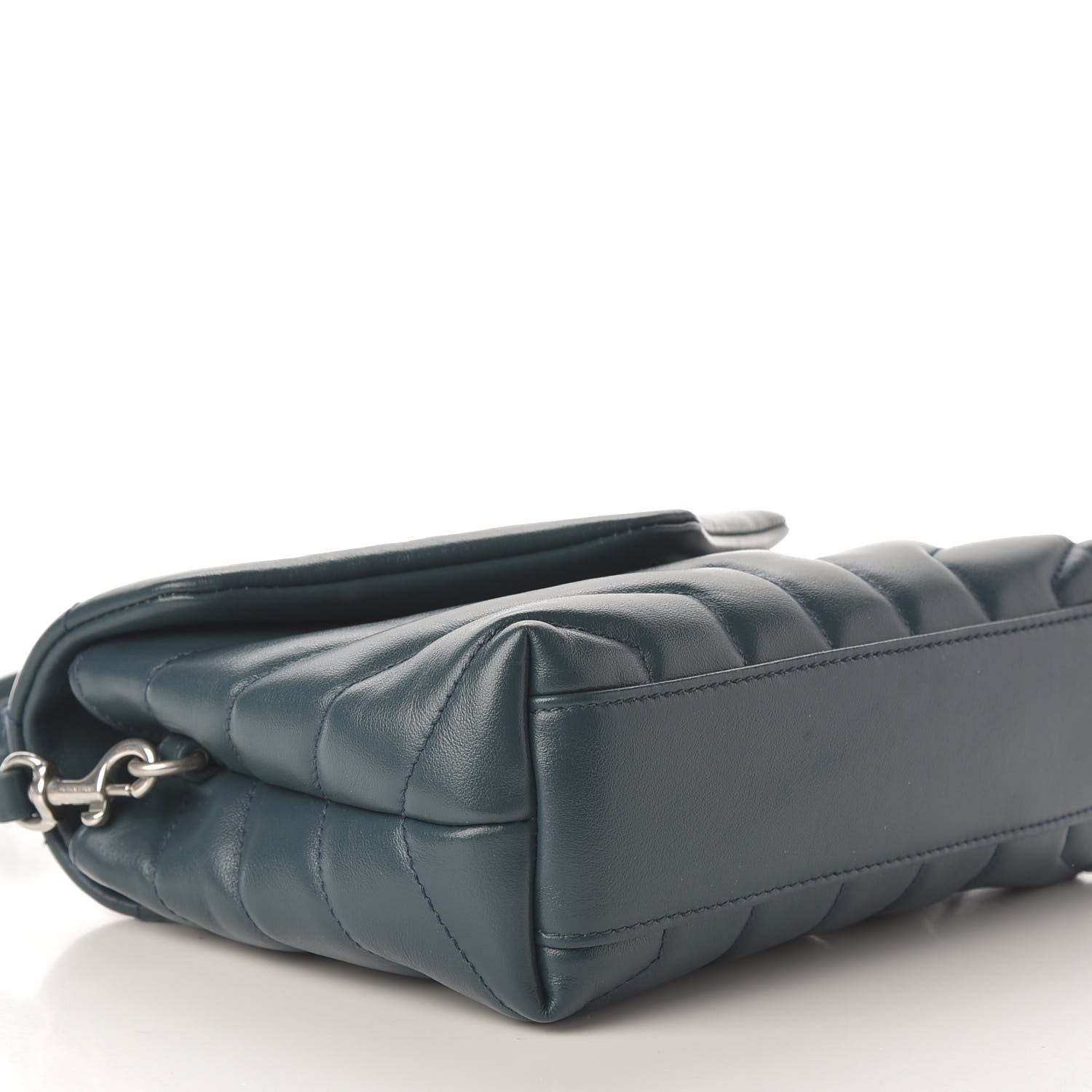 Saint Laurent Calfskin Y Quilted Monogram Toy Loulou Satchel Dark Turquoise 11 of 13