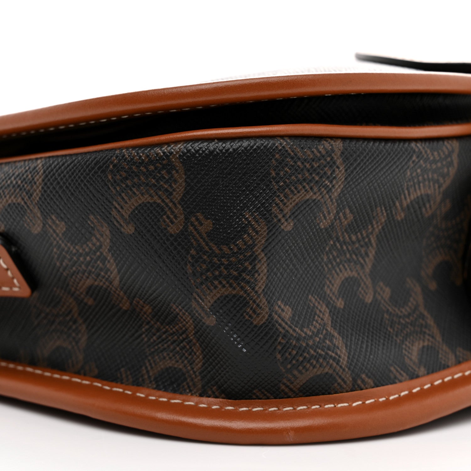 Celine Triomphe Canvas Medium Folco Bag Tan 9 of 11