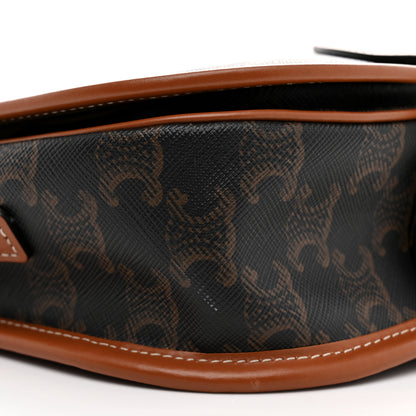 Celine Triomphe Canvas Medium Folco Bag Tan 9 of 11