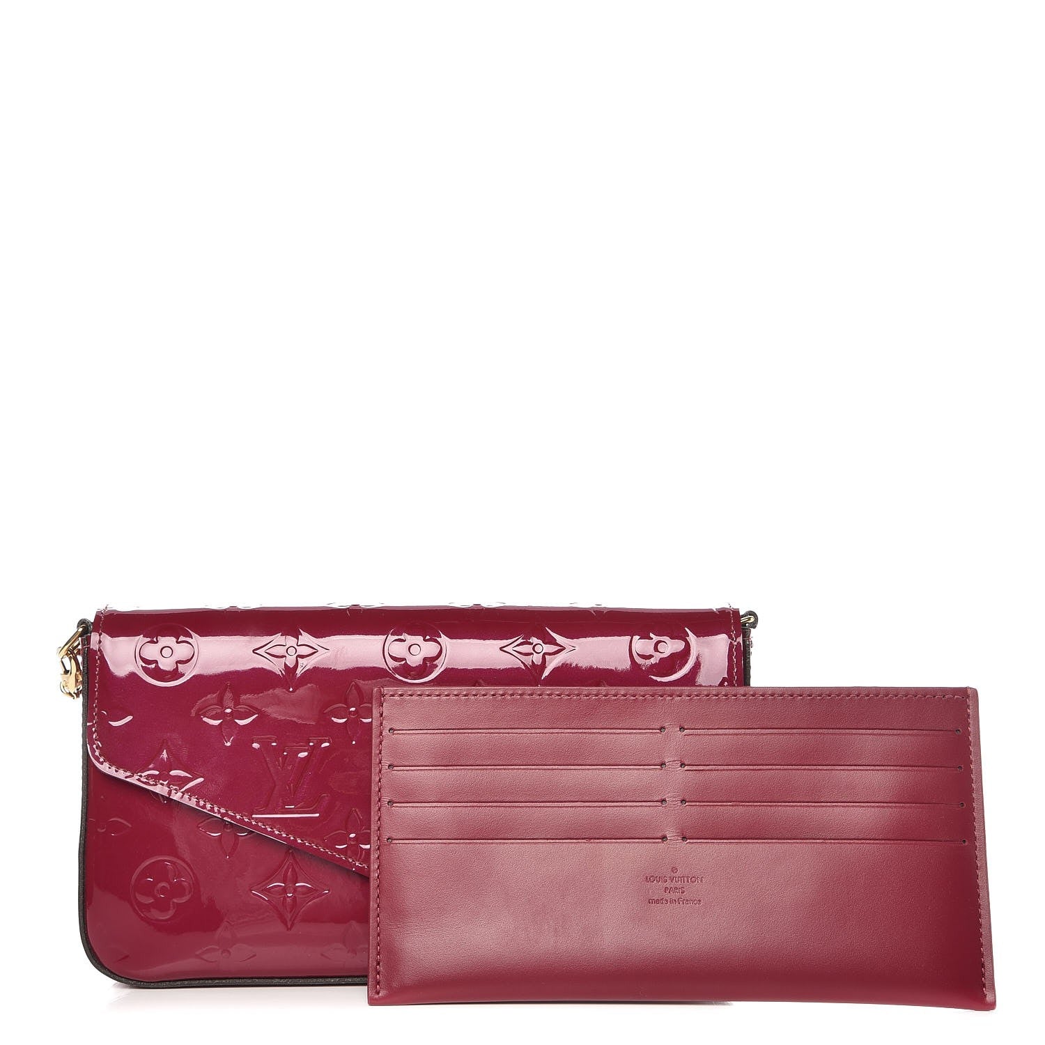 Louis Vuitton Vernis Felicie Chain Wallet Magenta 3 of 9