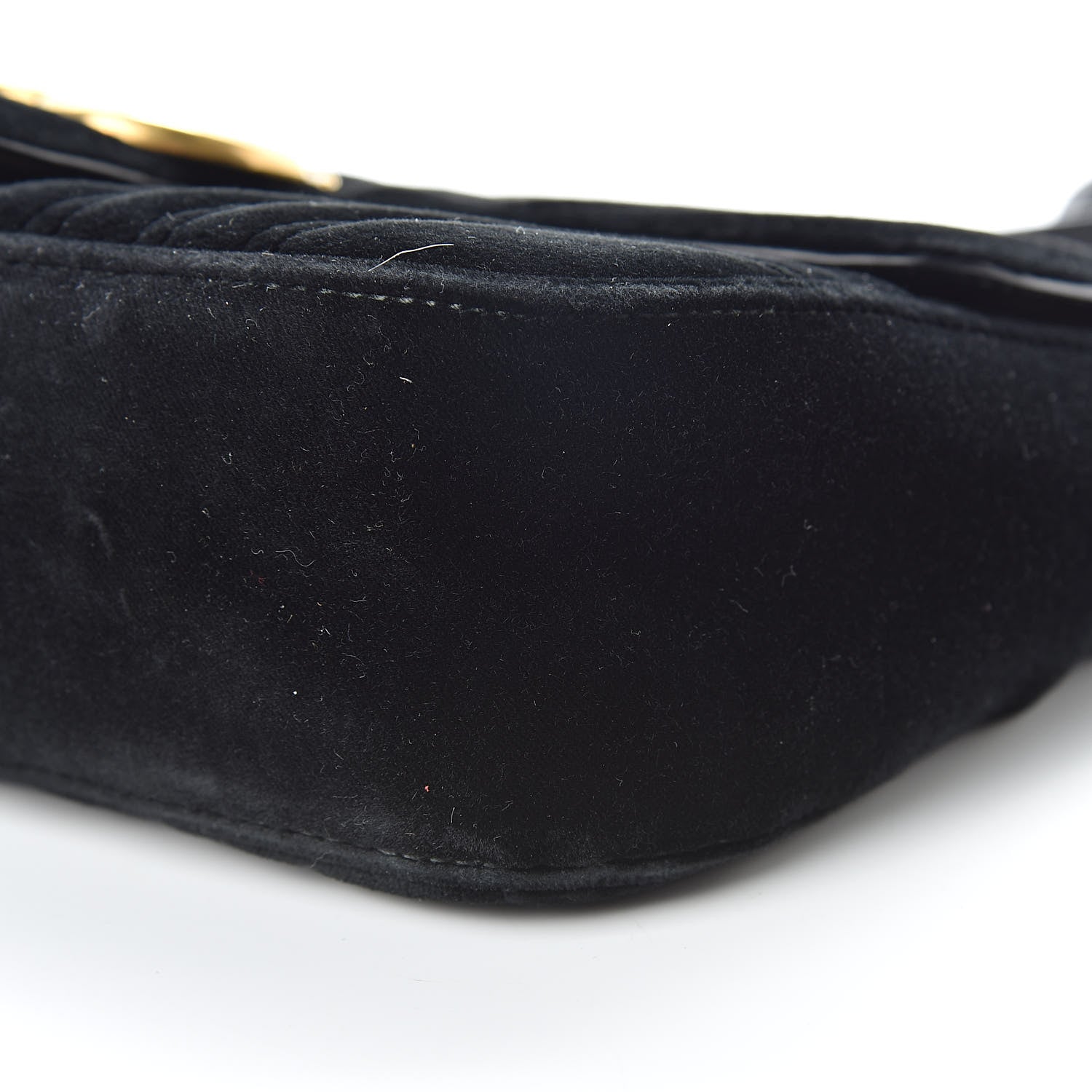 Gucci Velvet Matelasse Small GG Marmont Shoulder Bag Black 10 of 12