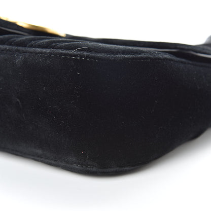Gucci Velvet Matelasse Small GG Marmont Shoulder Bag Black 10 of 12
